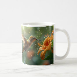 Caneca De Café Belas Flores e Beija-flores