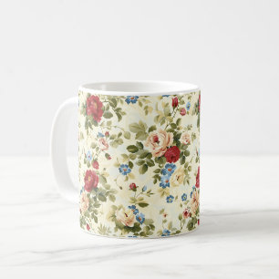 Caneca De Café Belas Flores Românticas da Primavera Vermelhas Fem