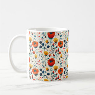 Caneca De Café Belas flores silvestres femininas e coloridas da p