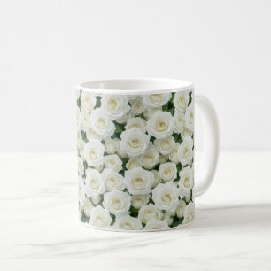 Caneca De Café Belas Rosas Brancas