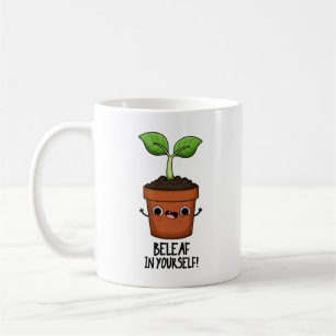 Caneca De Café Beleaf No Seu Funny Plant Pun