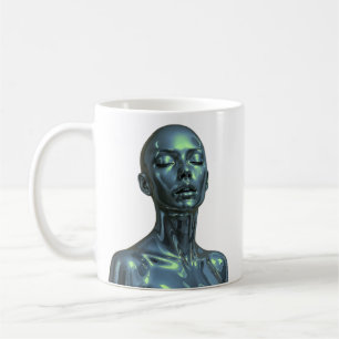 Caneca De Café Beleza Andróide Esmeralda