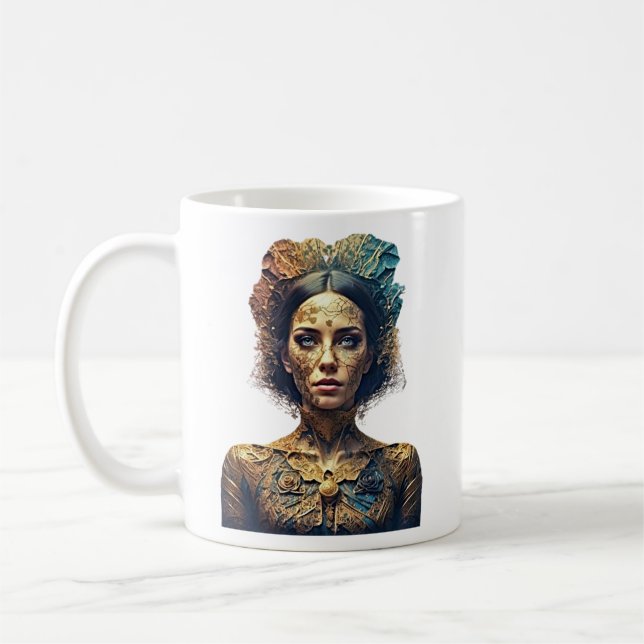 Caneca De Café Beleza Boêmica ouro - Design de Arte Moderna (Esquerda)