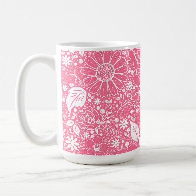 Caneca De Café Beleza Botânica Rosa claro Café (Esquerda)