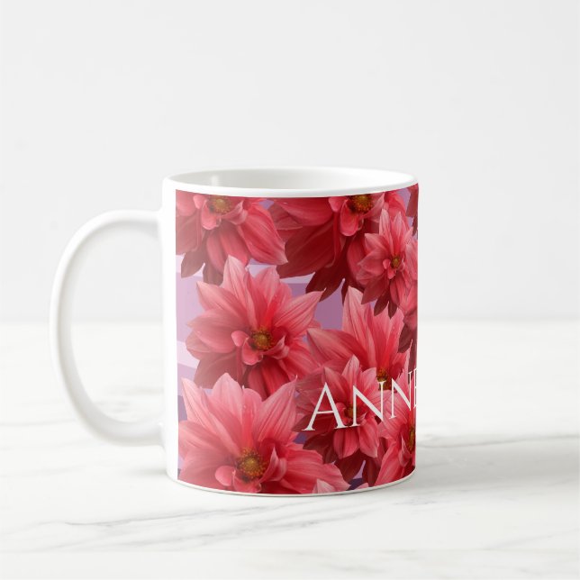Caneca De Café Beleza de Flores Rosa  (Esquerda)