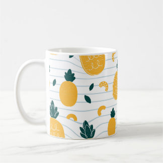 Caneca De Café Beleza do abacaxi: padrão desenhado à mão