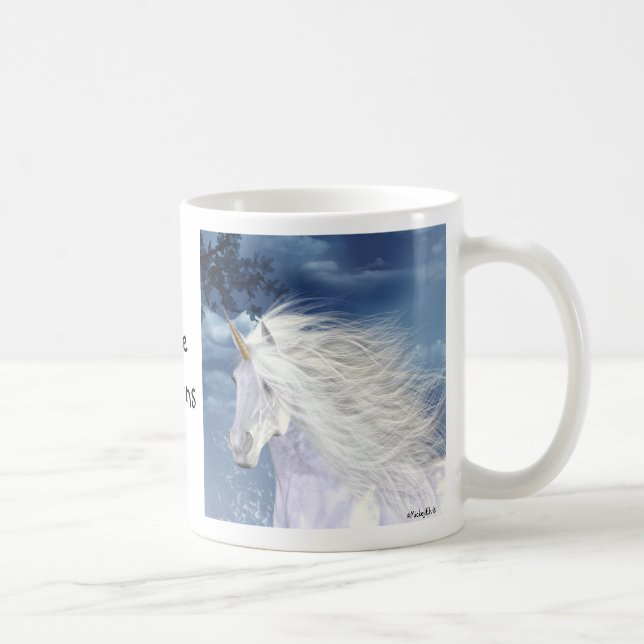Caneca De Café Beleza do branco do unicórnio (Direita)