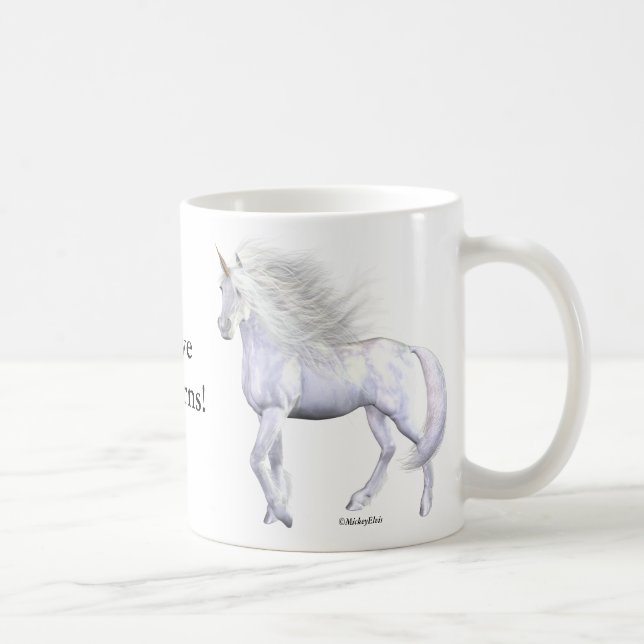 Caneca De Café Beleza do branco do unicórnio (Direita)