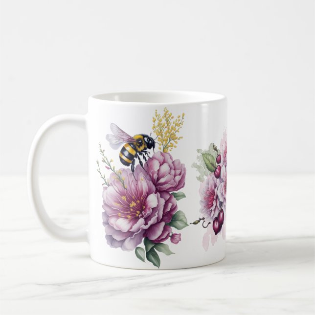 Caneca De Café Beleza floral (Esquerda)