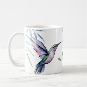 Caneca De Café Beleza floral do Pássaro Humming
