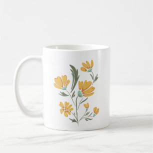 Caneca De Café Beleza Simples do Cosmos Amarelo