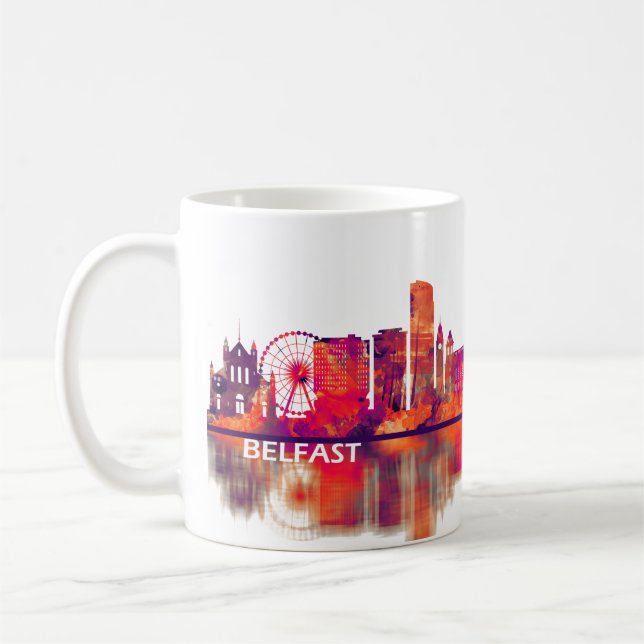 Caneca De Café Belfast Norte Ireland Skyline (Esquerda)
