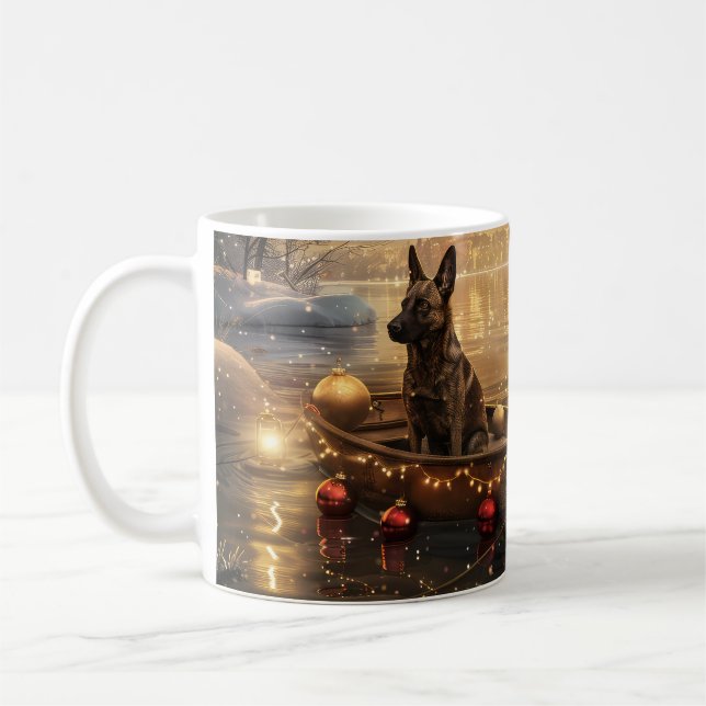 Caneca De Café Belga Malinoi Natal Voyage Festiva (Esquerda)