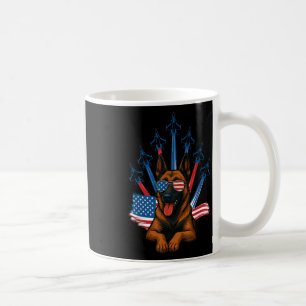 Caneca De Café Belga Malinois Fighter Jet Airplane Patriótico Do