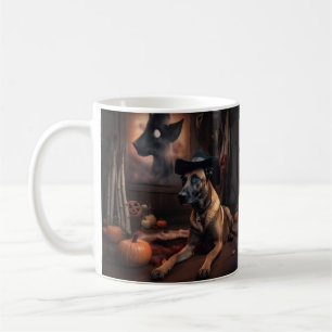 Caneca De Café Belga Malinois Pumpkins Halloween Scary