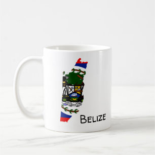 Caneca De Café Belize Mapa de Sinalizador