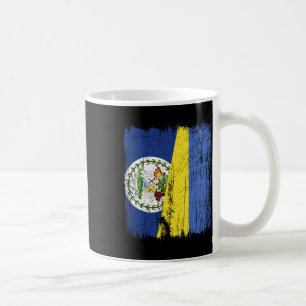 Caneca De Café Belize Ucrânia Meia Bandeira Belizeano Ucraniano H