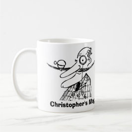 Caneca De Café Bell e bigode Bar de mão. Adicionar Nome. Engraçad