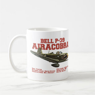 Caneca De Café Bell P-39 Airacobra   WW2 Plane