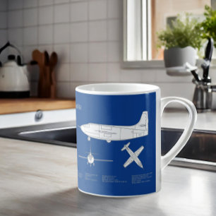 Caneca De Café Bell X-1 - ABD (Planos de Impressão Blueprint do A