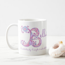Caneca De Café Bella significa flor do coração B monograma mug