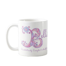 Bella significa flor do coração B monograma mug