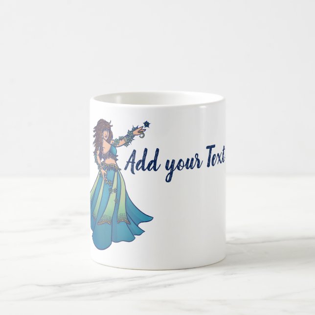 Caneca De Café Belly Dancer Ruby Teal Art (Centro)
