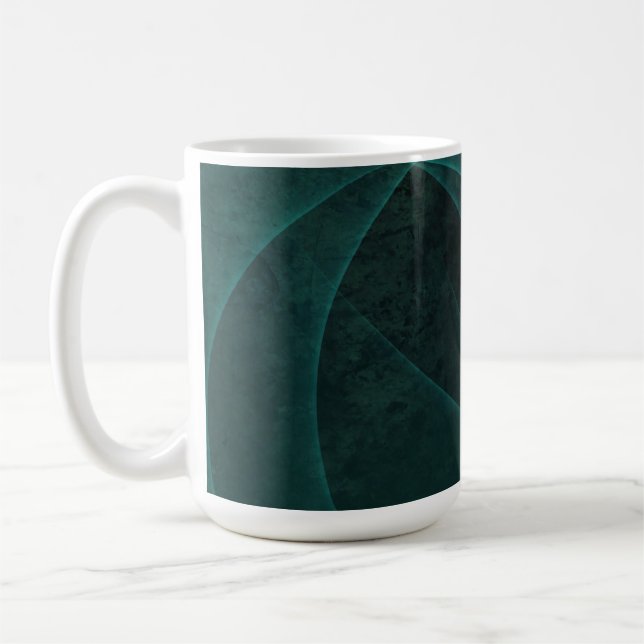 Caneca De Café Belo Abstrato Emerald Green (Esquerda)