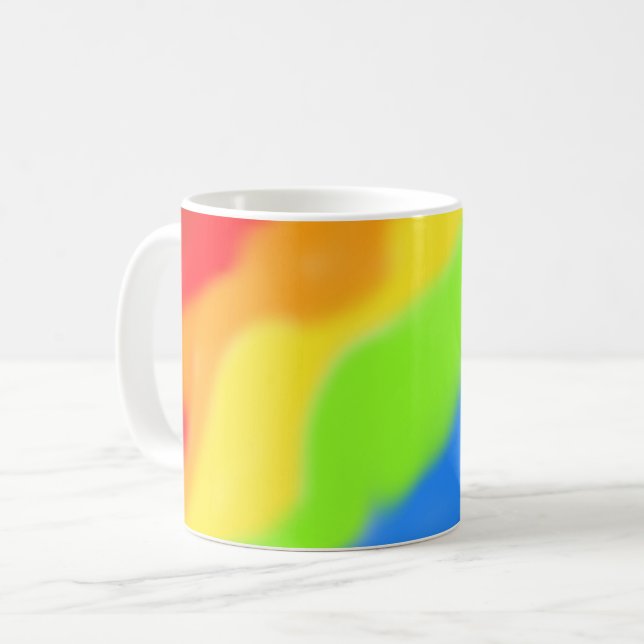 Caneca De Café Belo Abstrato Rainbow Design - (Frente Esquerda)