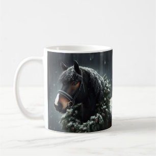 Caneca De Café Belo Amor De Cavalo Negro Equestre