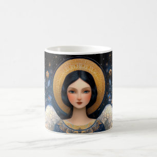 Caneca De Café Belo Anjo Celestial Sereno Halo Asas