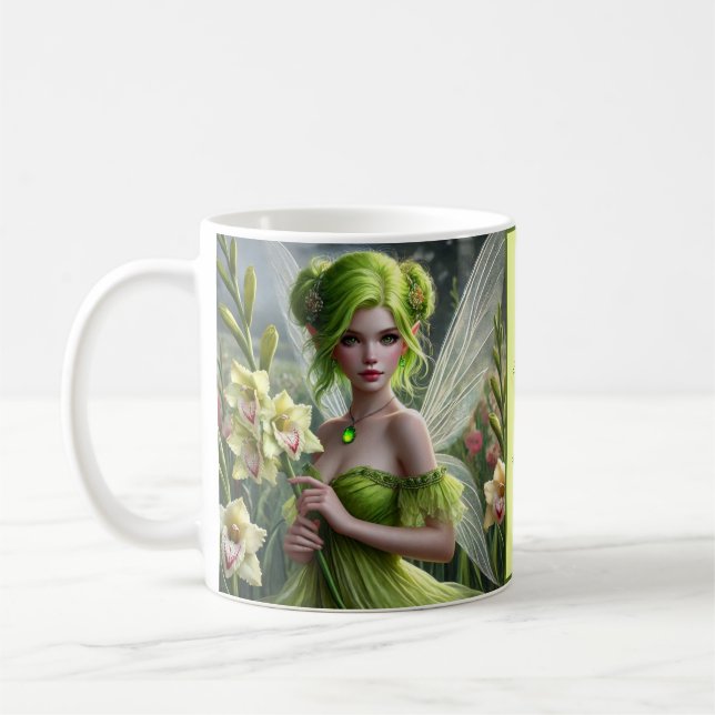 Caneca De Café Belo August Fairy em Gladioli (Esquerda)