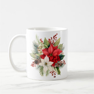 Caneca De Café Belo buquê floral de Natal Coffee Mug