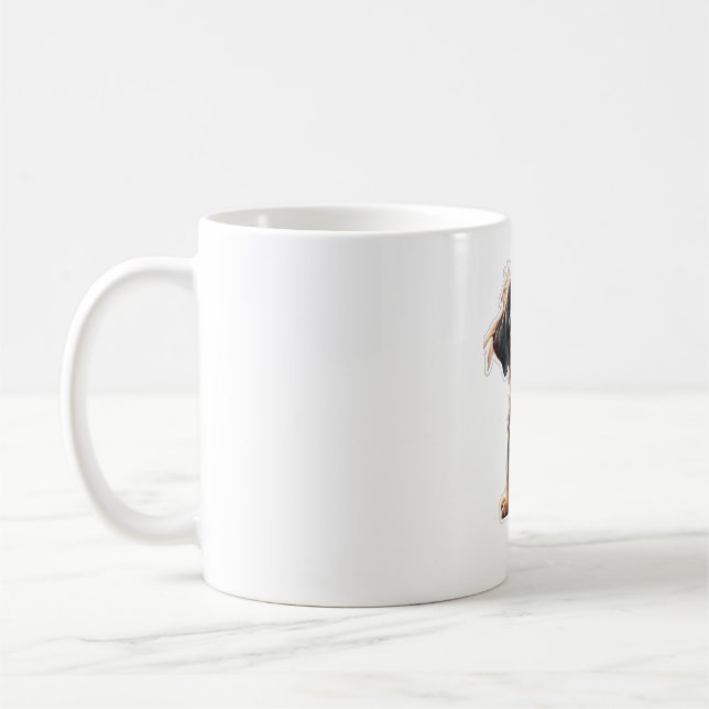 Caneca De Café Belo cachorro negro com camiseta clássica (Esquerda)