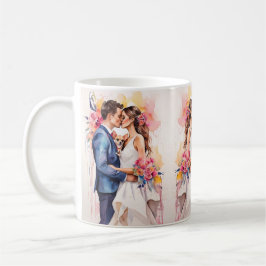 Caneca De Café Belo Casal de Casamento com Engraçado