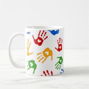 Caneca De Café Belo coração na Palm Coffee Mug