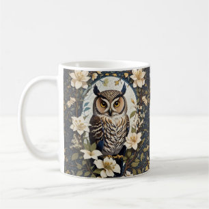 Caneca De Café Belo Coruja E Flores De Jasmim