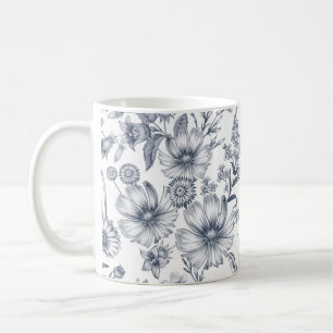 Caneca De Café Belo desenho em escala de Cinzas