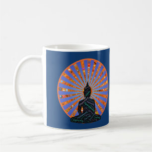 Caneca De Café Belo disco de meditação com Buda Silhouette