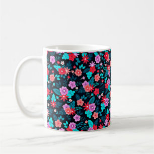 Caneca De Café Belo Fundo Floral Ditsy-56676