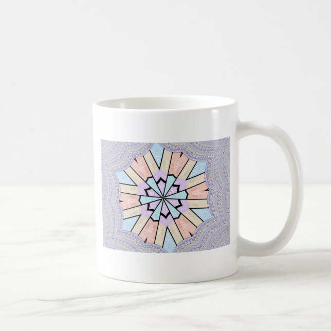 Caneca De Café Belo Impressão de Arte Geométrica de Pastel Suave (Direita)