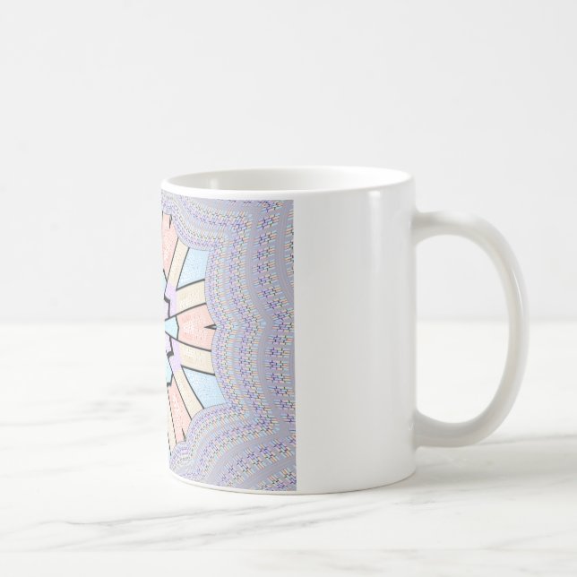 Caneca De Café Belo Impressão de Arte Geométrica de Pastel Suave (Direita)