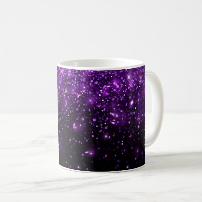 Caneca De Café Belo Impressão de brilho roxo (Frente Esquerda)