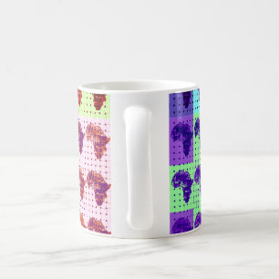 Caneca De Café Belo Mapa Africano Xadrez Arte Pap étnica