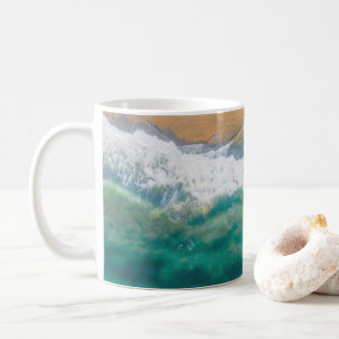 Caneca De Café Belo mar azul de cristal de praia