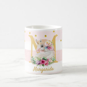 Caneca De Café Belo Monograma do Unicorn Sweet