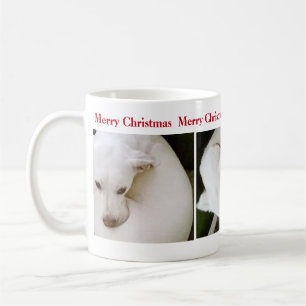 Caneca De Café Belo Natal de Cachorro Branco Polar