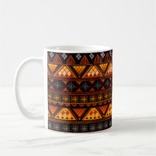 Caneca De Café Belo Padrão Aztec multicolorido brilhante