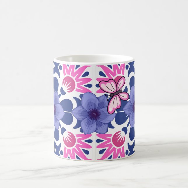 Caneca De Café Belo Padrão de Design de Borboleta (Centro)