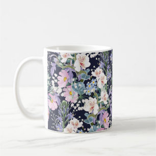 Caneca De Café Belo padrão de primavera sem costura com flor sel
